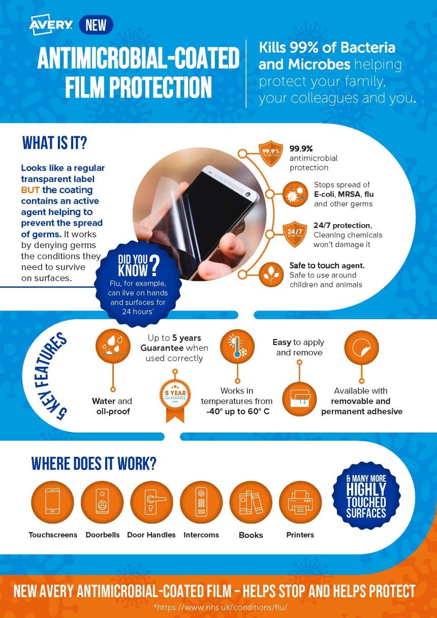 AntimicrobialCoated Film Labels Avery